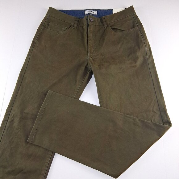 Flag & Anthem Portland Relaxed Straight Chino Pants Men's Size 31 X 32 Olive - Picture 1 of 8